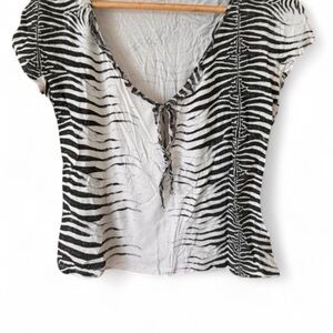 Roberto Cavalli zebra keyghole print blouse